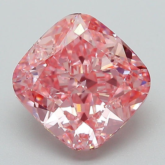 Lab-Grown Cushion Diamond - 3.57 Carats, Fancy Vivid Pink Color, VVS2 Clarity - Certified by IGI - Report Number: LG625418406