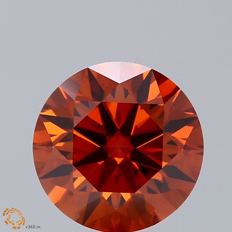 Lab-Grown Round Diamond - 3.6 Carats, Fancy Vivid Orange Color, VS2 Clarity - Certified by IGI - Report Number: LG617458355