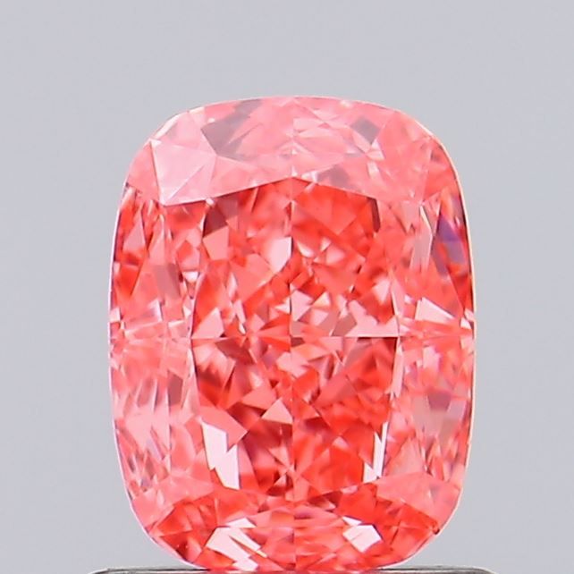 Lab-Grown Cushion Diamond - 0.87 Carats, Fancy Vivid Pink Color, VVS2 Clarity - Certified by IGI - Report Number: LG639481776