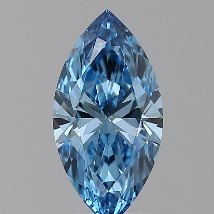 Lab-Grown Marquise Diamond - 1.15 Carats, Fancy Vivid Blue Color, VS1 Clarity - Certified by IGI - Report Number: LG591358313