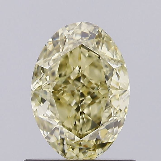 Lab-Grown Oval Diamond - 0.9 Carats, Fancy Gray Yellow Color, VS1 Clarity - Certified by IGI - Report Number: LG640475582