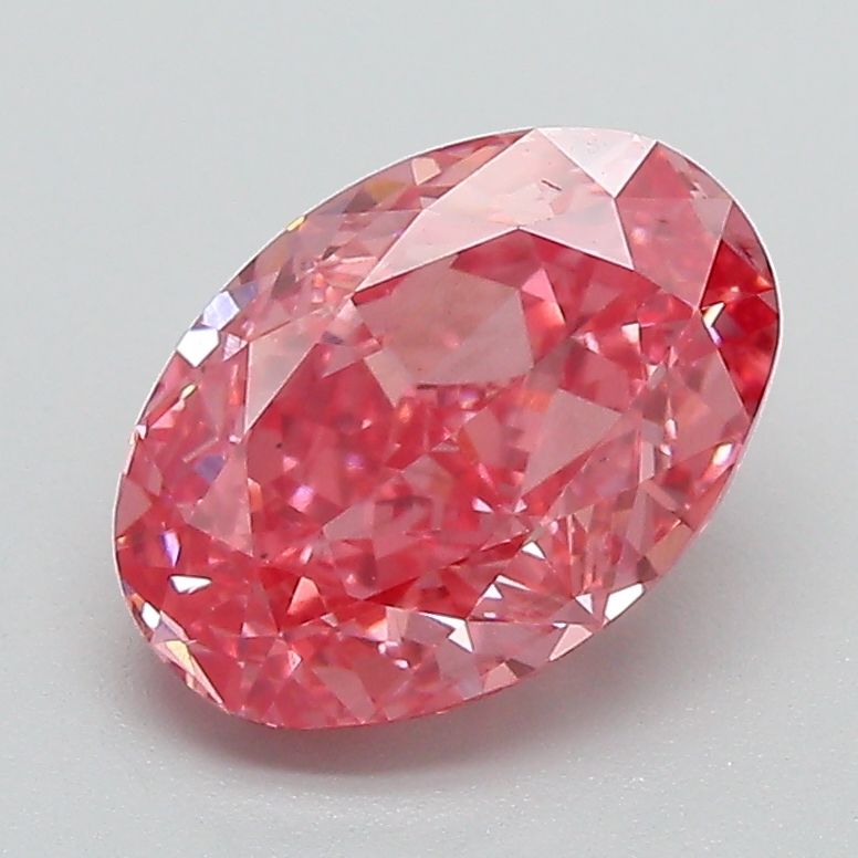 Lab-Grown Oval Diamond - 2.06 Carats, Fancy Vivid Pink Color, VS1 Clarity - Certified by IGI - Report Number: LG652454961