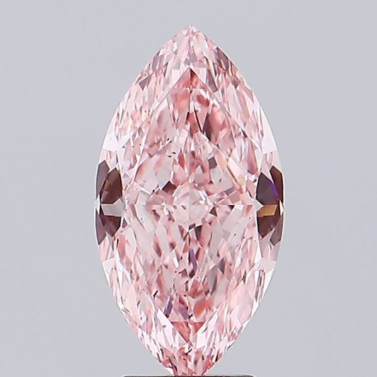 Lab-Grown Marquise Diamond - 4.0 Carats, Fancy Vivid Pink Color, VS2 Clarity - Certified by IGI - Report Number: LG593367152