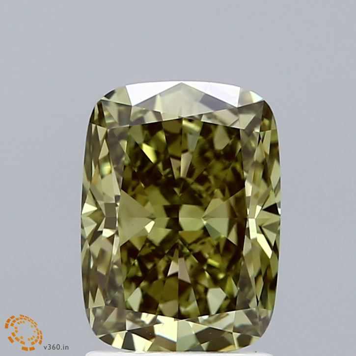 Lab-Grown Cushion Diamond - 2.04 Carats, Fancy Vivid Green Color, VVS2 Clarity - Certified by IGI - Report Number: LG662483393