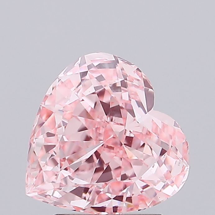 Lab-Grown Heart Diamond - 2.01 Carats, Fancy Vivid Pink Color, VVS2 Clarity - Certified by IGI - Report Number: LG646458263