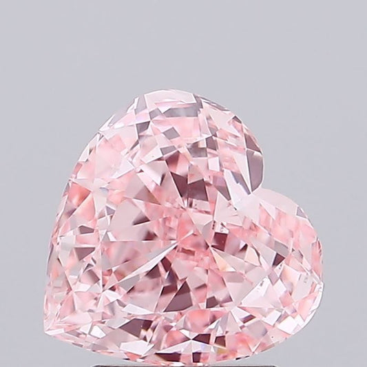 Lab-Grown Heart Diamond - 2.01 Carats, Fancy Vivid Pink Color, VVS2 Clarity - Certified by IGI - Report Number: LG646458263