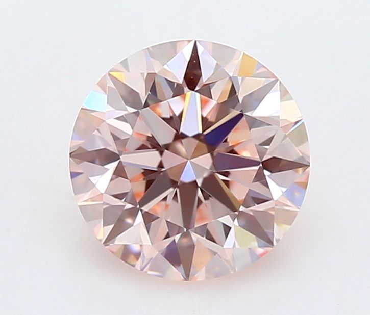 Lab-Grown Round Diamond - 0.69 Carats, Fancy Pink Color, VVS1 Clarity - Certified by IGI - Report Number: LG666418518