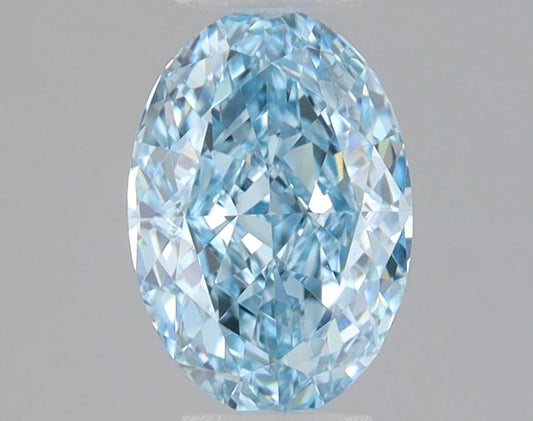 Lab-Grown Oval Diamond - 1.07 Carats, Fancy Vivid Blue Color, VVS2 Clarity - Certified by IGI - Report Number: LG683516340