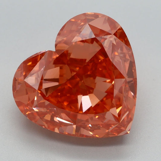 Lab-Grown Heart Diamond - 7.69 Carats, Fancy Vivid Pink Color, VVS2 Clarity - Certified by IGI - Report Number: LG655413279