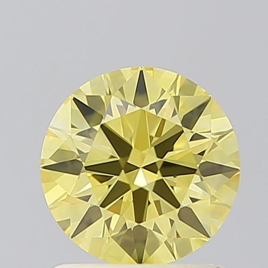 Lab-Grown Round Diamond - 1.02 Carats, Fancy Intense Yellow Color, VVS2 Clarity - Certified by IGI - Report Number: LG681544991