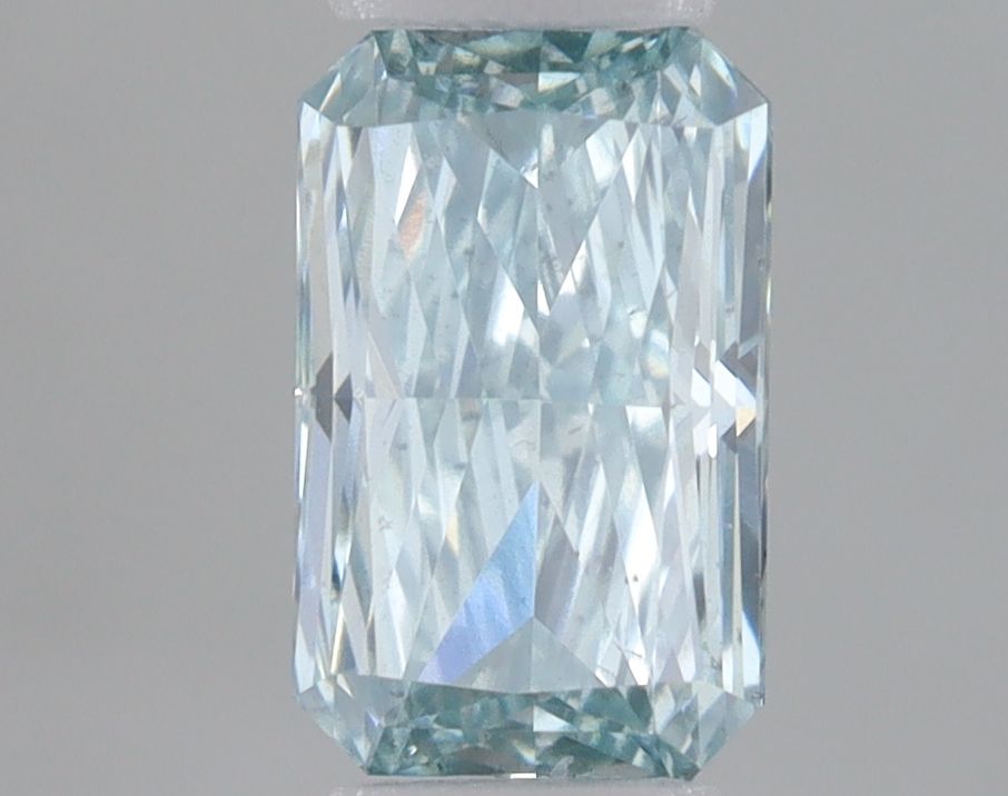 Lab-Grown Radiant Diamond - 0.53 Carats, Fancy Intense Green Color, SI1 Clarity - Certified by IGI - Report Number: LG667436080