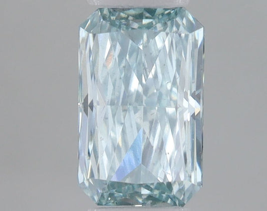Lab-Grown Radiant Diamond - 0.53 Carats, Fancy Intense Green Color, SI1 Clarity - Certified by IGI - Report Number: LG667436080