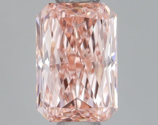 Lab-Grown Radiant Diamond - 0.54 Carats, Fancy Intense Pink Color, VVS2 Clarity - Certified by IGI - Report Number: LG668417404