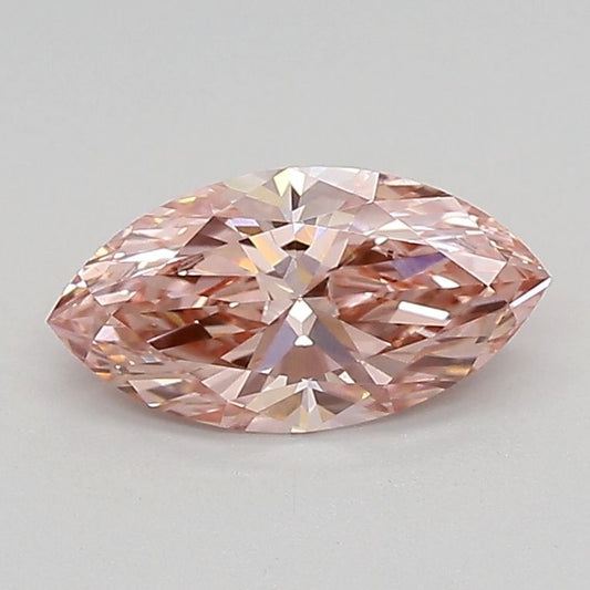 Lab-Grown Marquise Diamond - 0.77 Carats, Fancy Vivid Pink Color, VS1 Clarity - Certified by IGI - Report Number: LG683527408