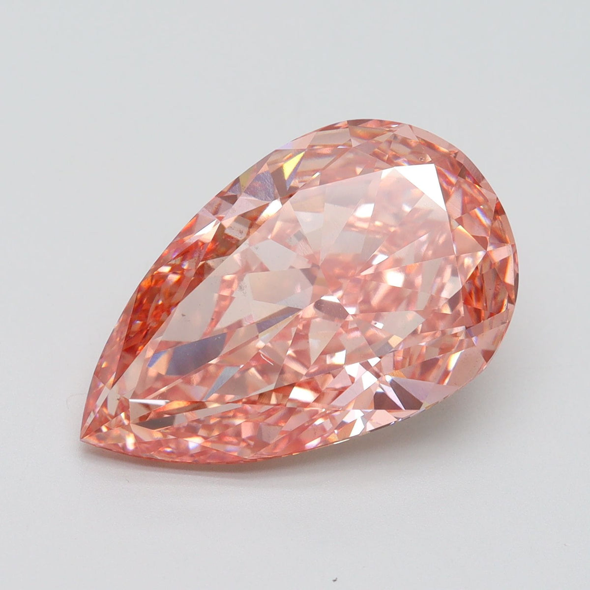 Lab-Grown Pear Diamond - 8.88 Carats, Fancy Vivid Pink Color, VS2 Clarity - Certified by IGI - Report Number: LG607335000
