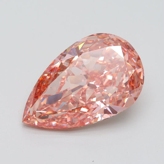 Lab-Grown Pear Diamond - 8.88 Carats, Fancy Vivid Pink Color, VS2 Clarity - Certified by IGI - Report Number: LG607335000
