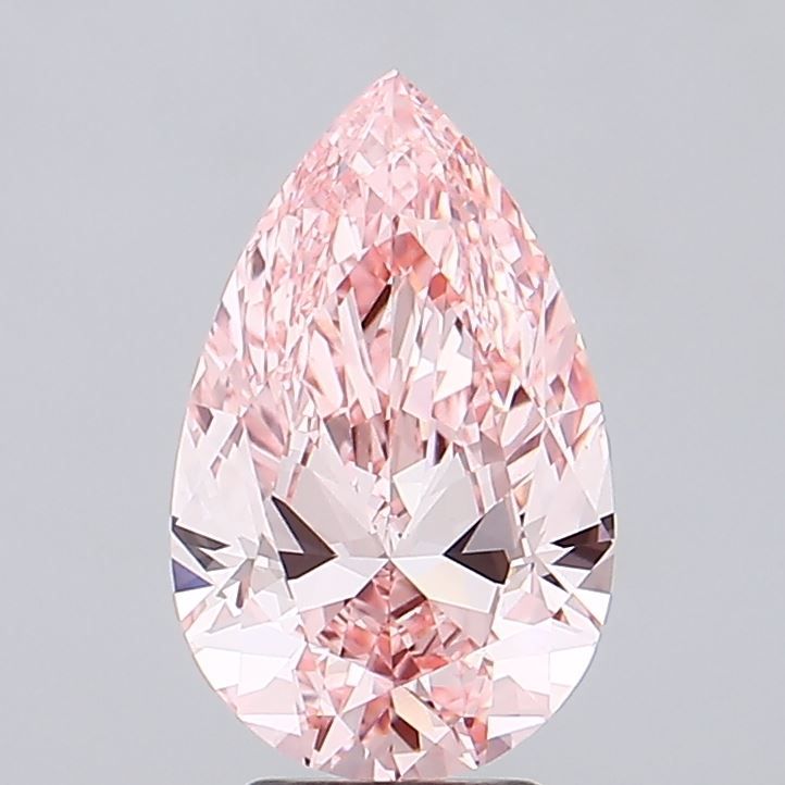 Lab-Grown Pear Diamond - 4.01 Carats, Fancy Vivid Pink Color, VS1 Clarity - Certified by IGI - Report Number: LG692540724