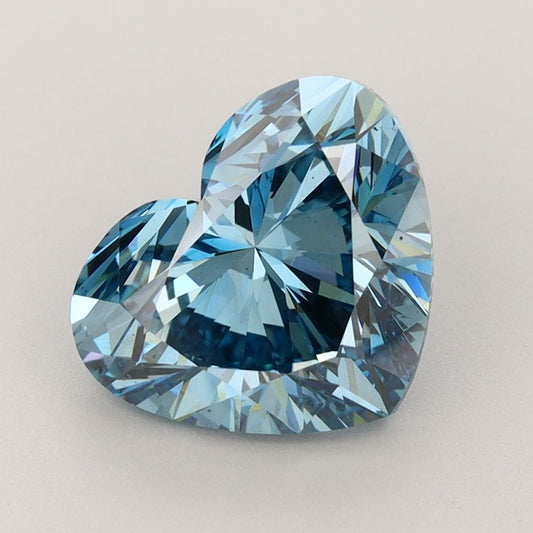 Lab-Grown Heart Diamond - 3.53 Carats, Fancy Vivid Blue Color, VS2 Clarity - Certified by IGI - Report Number: LG593368483
