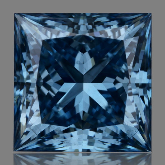 Lab-Grown Princess Diamond - 1.92 Carats, Fancy Vivid Blue Color, SI1 Clarity - Certified by IGI - Report Number: LG645478171