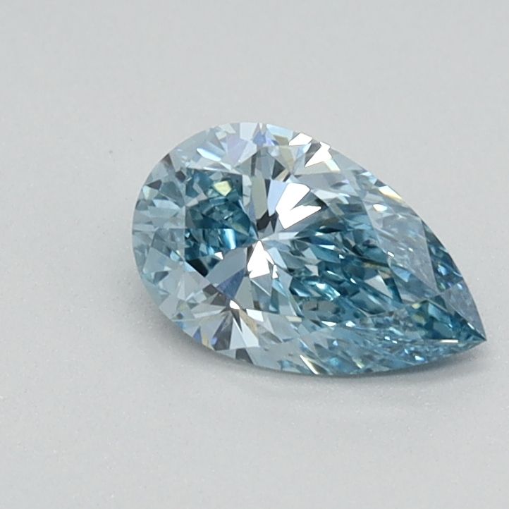 Lab-Grown Pear Diamond - 0.4 Carats, Fancy Vivid Blue Color, VS1 Clarity - Certified by IGI - Report Number: LG584356928