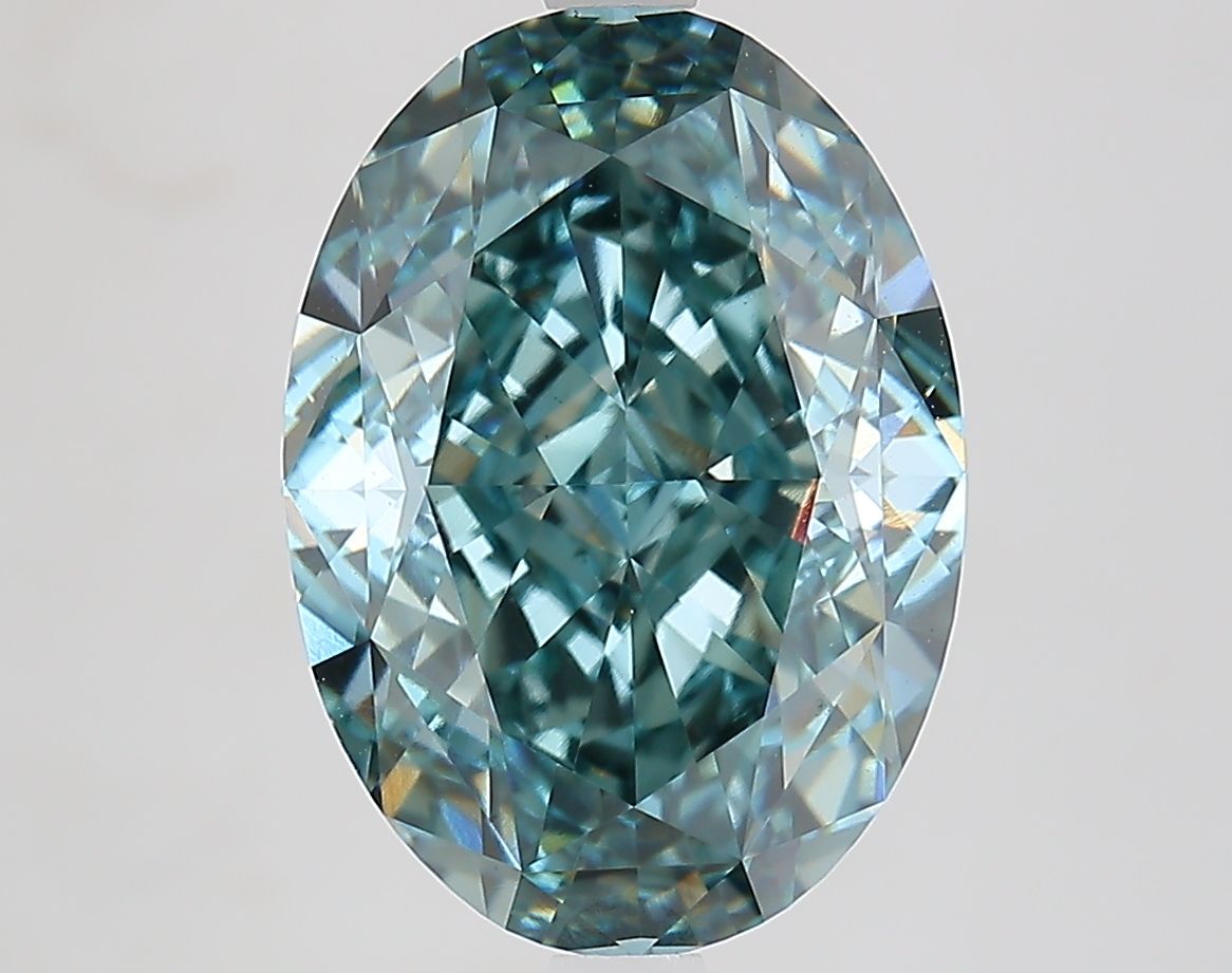 Lab-Grown Oval Diamond - 6.52 Carats, Fancy Vivid Blue Color, VVS2 Clarity - Certified by IGI - Report Number: LG652471107
