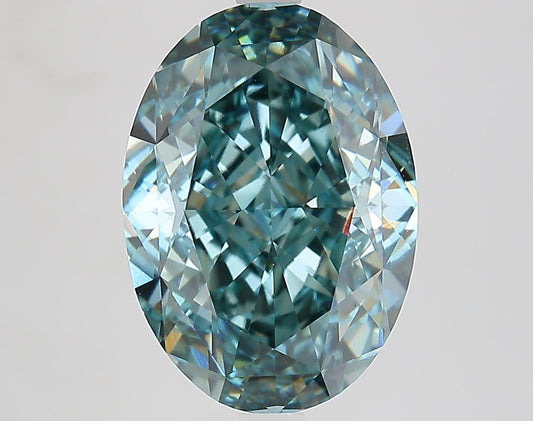 Lab-Grown Oval Diamond - 6.52 Carats, Fancy Vivid Blue Color, VVS2 Clarity - Certified by IGI - Report Number: LG652471107