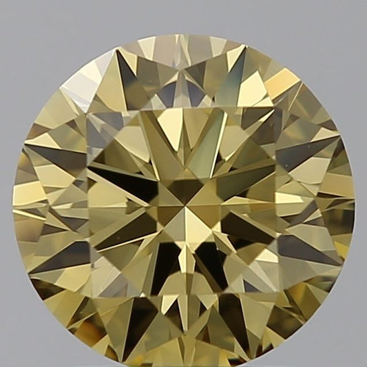 Lab-Grown Round Diamond - 1.75 Carats, Fancy Intense Yellow Color, VVS2 Clarity - Certified by IGI - Report Number: LG605328627