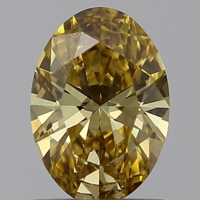 Lab-Grown Oval Diamond - 0.82 Carats, Fancy Intense Yellow Color, VS1 Clarity - Certified by IGI - Report Number: LG591362987