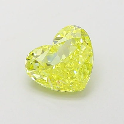 Lab-Grown Heart Diamond - 1.09 Carats, Fancy Vivid Yellow Color, SI1 Clarity - Certified by IGI - Report Number: LG660455212