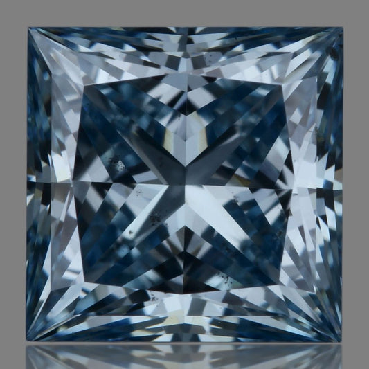 Lab-Grown Princess Diamond - 1.06 Carats, Fancy Vivid Blue Color, VS2 Clarity - Certified by IGI - Report Number: LG645478170