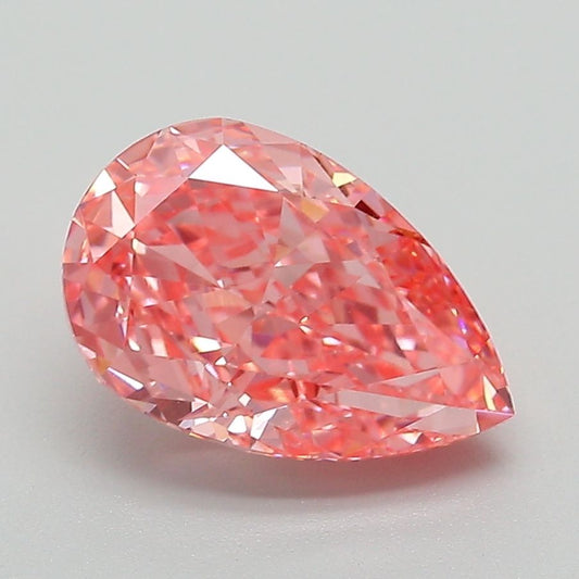 Lab-Grown Pear Diamond - 2.5 Carats, Fancy Vivid Pink Color, VVS2 Clarity - Certified by IGI - Report Number: LG669403963