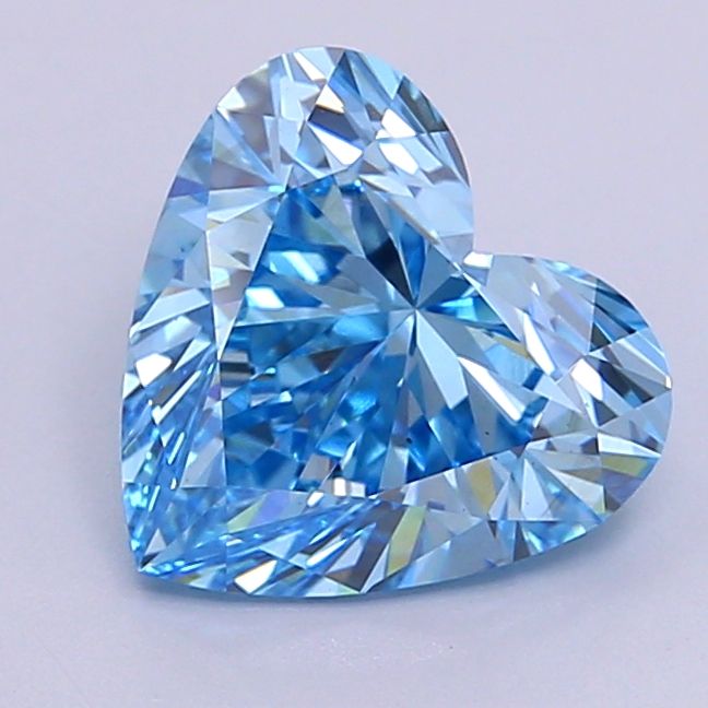 Lab-Grown Heart Diamond - 2.42 Carats, Fancy Vivid Blue Color, VS1 Clarity - Certified by IGI - Report Number: LG632448528