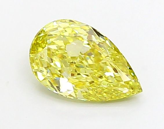 Lab-Grown Pear Diamond - 1.02 Carats, Fancy Vivid Yellow Color, VVS2 Clarity - Certified by IGI - Report Number: LG691584395