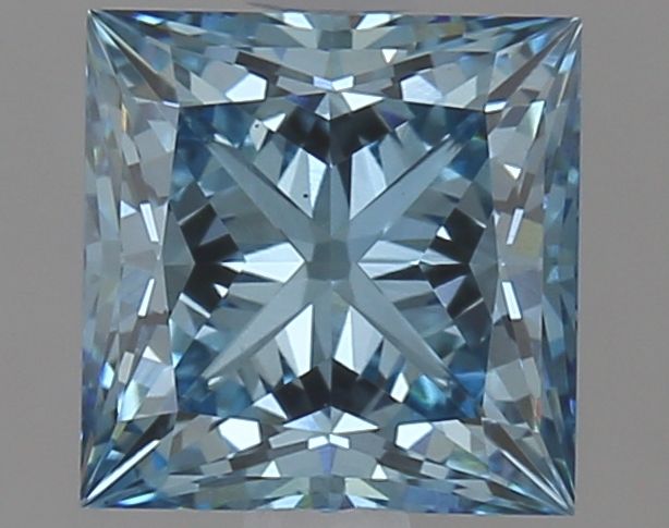 Lab-Grown Princess Diamond - 1.72 Carats, Fancy Vivid Blue Color, VS1 Clarity - Certified by IGI - Report Number: LG625410038