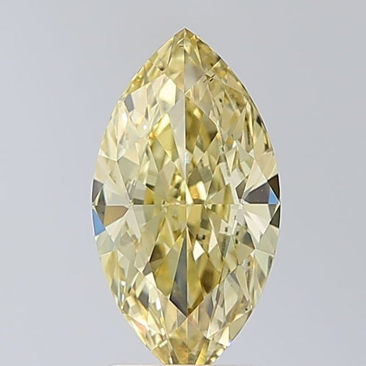 Lab-Grown Marquise Diamond - 2.02 Carats, Fancy Intense Yellow Color, VS1 Clarity - Certified by IGI - Report Number: LG681516091