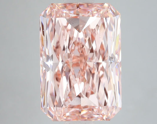 Lab-Grown Radiant Diamond - 7.04 Carats, Fancy Vivid Pink Color, VS2 Clarity - Certified by IGI - Report Number: LG678543737