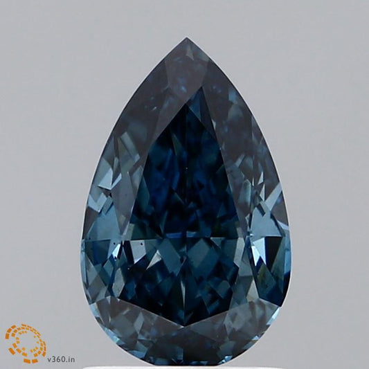 Lab-Grown Pear Diamond - 1.5 Carats, Fancy Deep Blue Color, VS2 Clarity - Certified by IGI - Report Number: LG629468593