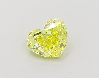 Lab-Grown Heart Diamond - 1.09 Carats, Fancy Vivid Yellow Color, VVS2 Clarity - Certified by IGI - Report Number: LG660455198
