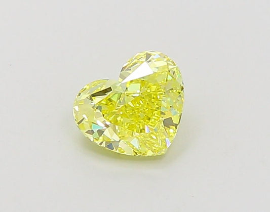 Lab-Grown Heart Diamond - 1.09 Carats, Fancy Vivid Yellow Color, VVS2 Clarity - Certified by IGI - Report Number: LG660455198
