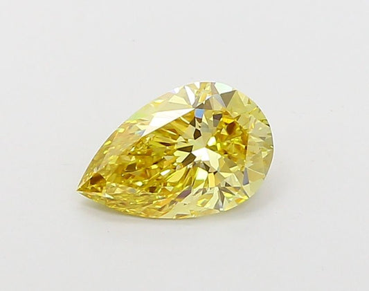 Lab-Grown Pear Diamond - 1.04 Carats, Fancy Vivid Yellow Color, VS1 Clarity - Certified by IGI - Report Number: LG665411982