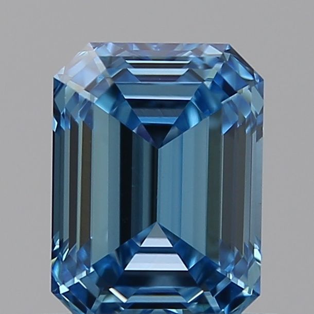 Lab-Grown Emerald Diamond - 0.7 Carats, Fancy Vivid Blue Color, VS1 Clarity - Certified by IGI - Report Number: LG584355843