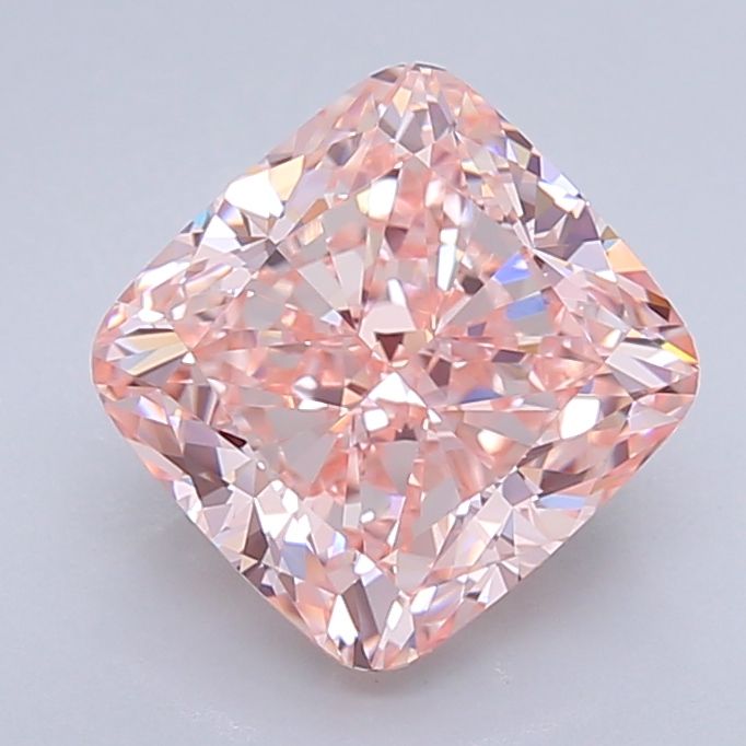 Lab-Grown Cushion Diamond - 3.48 Carats, Fancy Intense Pink Color, VVS2 Clarity - Certified by IGI - Report Number: LG638435499