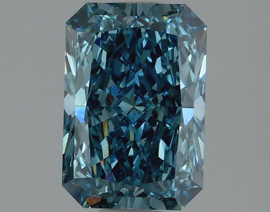Lab-Grown Radiant Diamond - 1.53 Carats, Fancy Vivid Blue Color, VS1 Clarity - Certified by IGI - Report Number: LG622493967