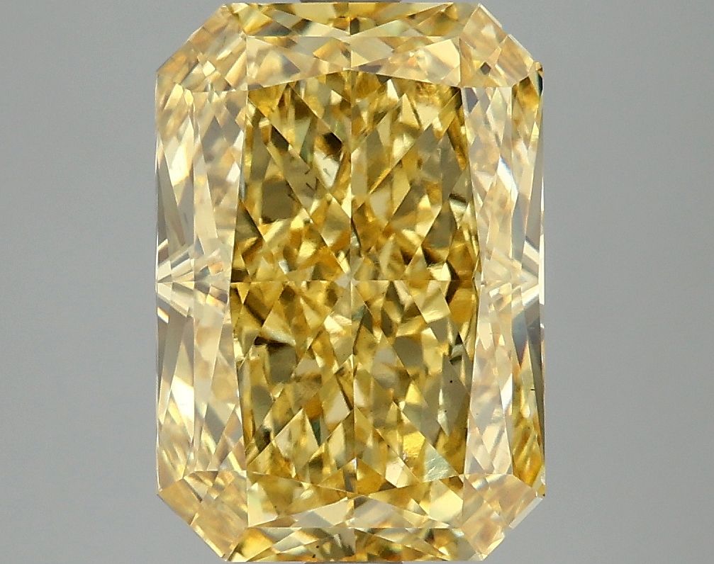 Lab-Grown Radiant Diamond - 5.04 Carats, Fancy Vivid Yellow Color, VS2 Clarity - Certified by IGI - Report Number: LG670441628
