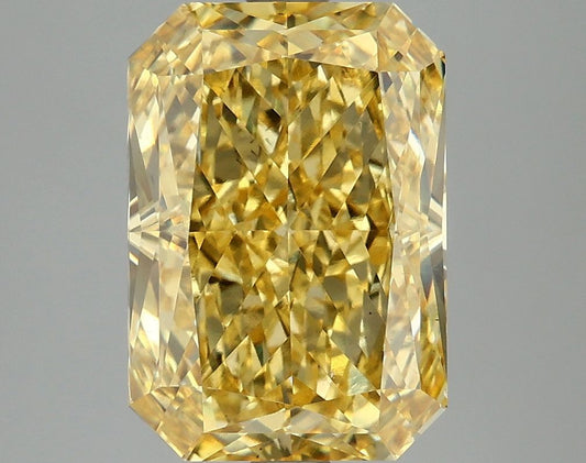Lab-Grown Radiant Diamond - 5.04 Carats, Fancy Vivid Yellow Color, VS2 Clarity - Certified by IGI - Report Number: LG670441628
