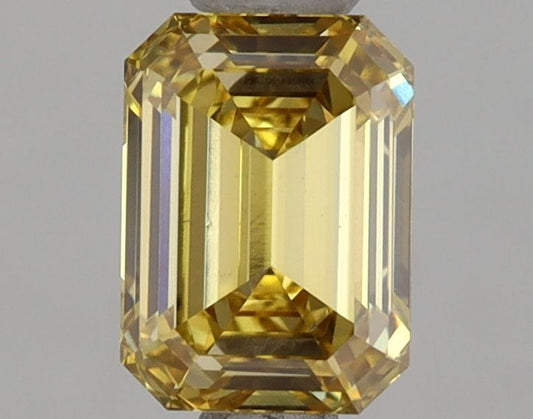 Lab-Grown Emerald Diamond - 1.03 Carats, Fancy Intense Yellow Color, VS1 Clarity - Certified by IGI - Report Number: LG656481774
