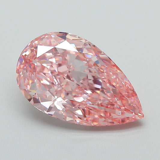 Lab-Grown Pear Diamond - 4.68 Carats, Fancy Vivid Pink Color, VS1 Clarity - Certified by IGI - Report Number: LG662483446