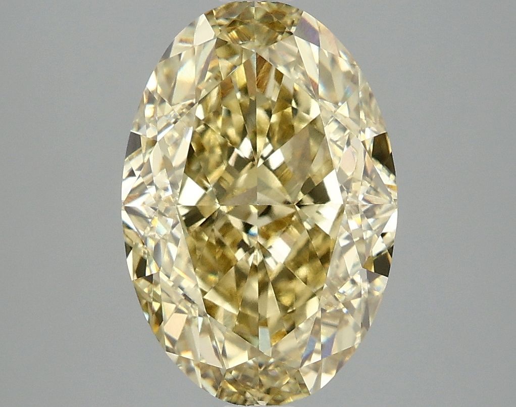Lab-Grown Oval Diamond - 4.03 Carats, Fancy Intense Yellow Color, VVS2 Clarity - Certified by IGI - Report Number: LG674559611