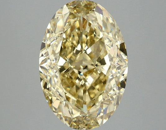 Lab-Grown Oval Diamond - 4.03 Carats, Fancy Intense Yellow Color, VVS2 Clarity - Certified by IGI - Report Number: LG674559611