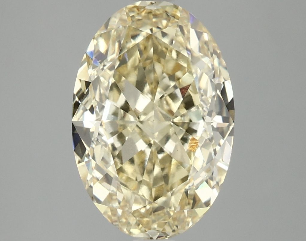 Lab-Grown Oval Diamond - 4.05 Carats, Fancy Vivid Yellow Color, VVS2 Clarity - Certified by IGI - Report Number: LG689542688